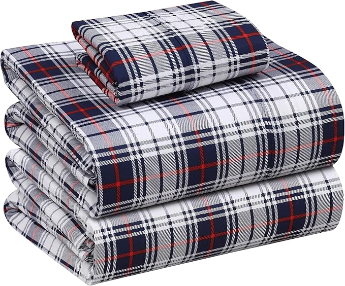 RUVANTI 100% Cotton Twin XL Sheet Sets, 3 Pieces, Soft & Breathable Percale Weave Bedding, Deep Pocket 16", Hotel Standard, Crisp Cool Feel, Durable, Perfect Size Floral Sheets, Prussian