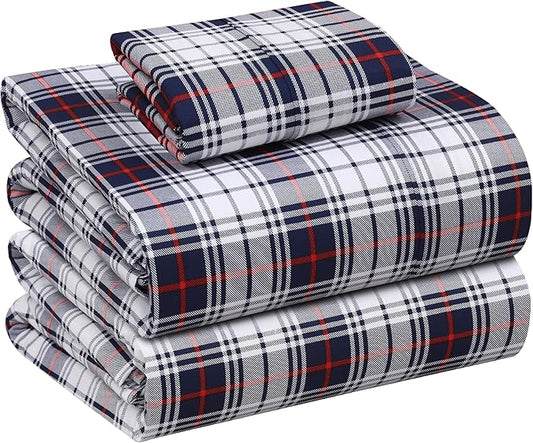 RUVANTI 100% Cotton Twin XL Sheet Sets, 3 Pieces, Soft & Breathable Percale Weave Bedding, Deep Pocket 16", Hotel Standard, Crisp Cool Feel, Durable, Perfect Size Floral Sheets, Prussian