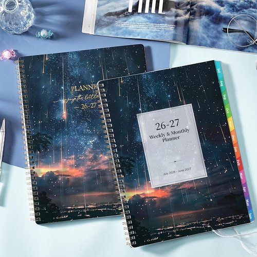 Galaxy Planner | 2026-2027 Academic Weekly & Monthly Planner | 8.5" x 11", Colorful Tabs, Inner Pocket, Premium Paper
