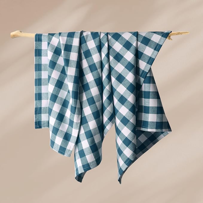 Multi Dish Towels 12 Pack Combo, 18"x26", Quick Drying Cloths, 100% Cotton, Absorbent Wash Rags, Washable, Reusable Cleaning Towels for Dishes, Kitchen Drying Use - Red, Black, Teal