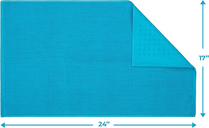 Cotton Paradise 100% Cotton Turkish Bathmat Rug, Soft Absorbent Quick Dry Non Slip, 17x24 Bathmat Rug, Ocean Aqua