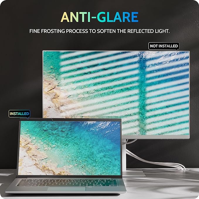 Peslv Magnetic Laptop Privacy Screen 13.3 Inch for 16:9 Computer Monitor, 13" Removable Anti Glare Protector Blue Light Filter Shield Compatible with Lenovo Hp Dell Acer Asus Thinkpad Envy Xps