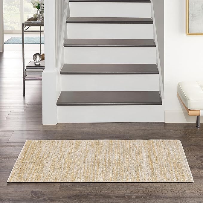 Nourison Home Nourison Essentials Ivory Gold 3' x 5' Area Rug - Easy Clean, Non Shedding, Bed Room, Living Room, Dining Room, Kitchen (3' x 5')