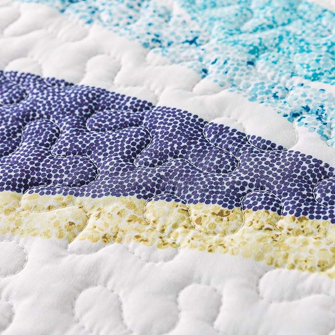 HoneiLife Ocean Quilt Queen Size - 3 Pieces Beach Quilt Sets Coastal Bedspreads Nautical Coverlets Lightweight Bed Cover, Queen Quilt Bedding Set All Season Quilts