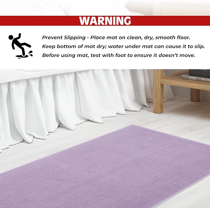 Cotton Paradise 100% Cotton Turkish Bathmat Rug, Soft Absorbent Quick Dry Non Slip, 20x34 Bathmat Rug, Lilac