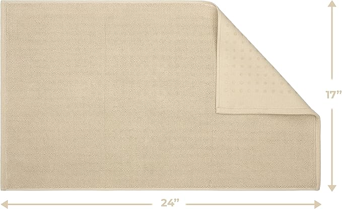 Cotton Paradise 100% Cotton Turkish Bathmat Rug, Soft Absorbent Quick Dry Non Slip, 17x24 Bathmat Rug, Beige