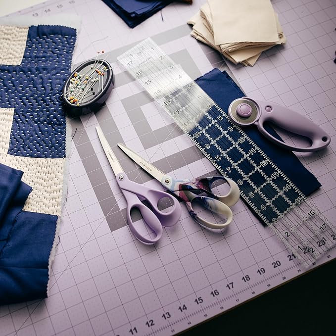 Fiskars Self Healing Cutting Mat with Grid for Sewing, Quilting, and Crafts - 24" x 36 Grid Lilac/Mountain Haze