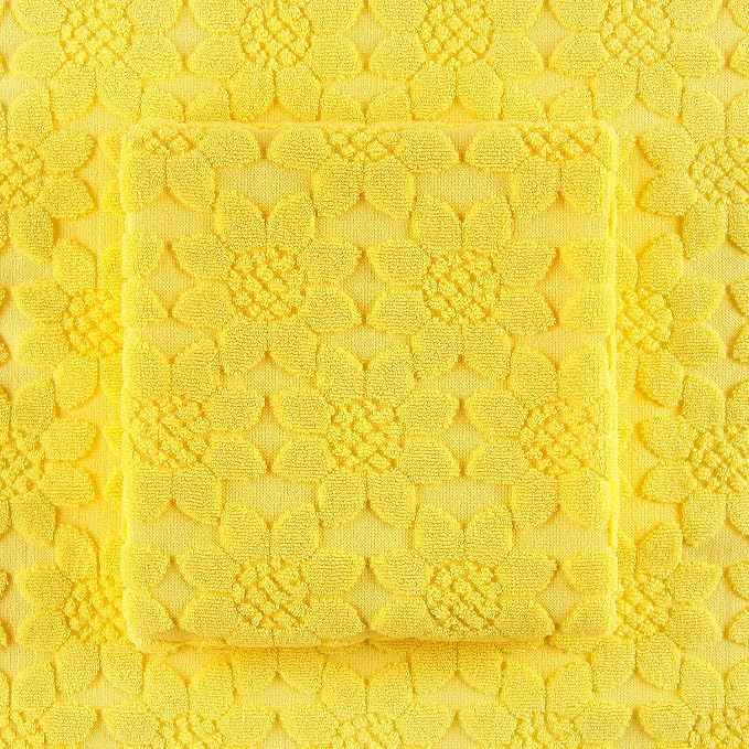 Quera 2 Pack Hand Towels Spring Summer Yellow Sunflower Farmhouse Cotton Bathroom Decorative Towels Set for Drying, Cleaning, Cooking, Holiday 13.7'' x 29.5''