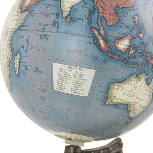 Deco 79 Plastic Globe | Stylish Wood Base | 10-Inch Brown Decorative Accent