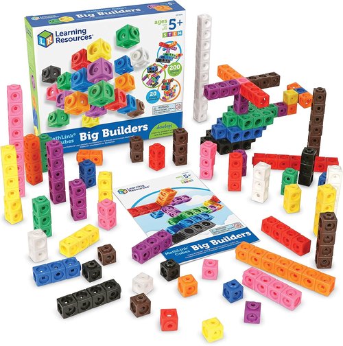 Learning Resources MathLink Cubes Big Builders - STEM Math Manipulatives for Kids | Pattern Building Blocks & Counting Sets
