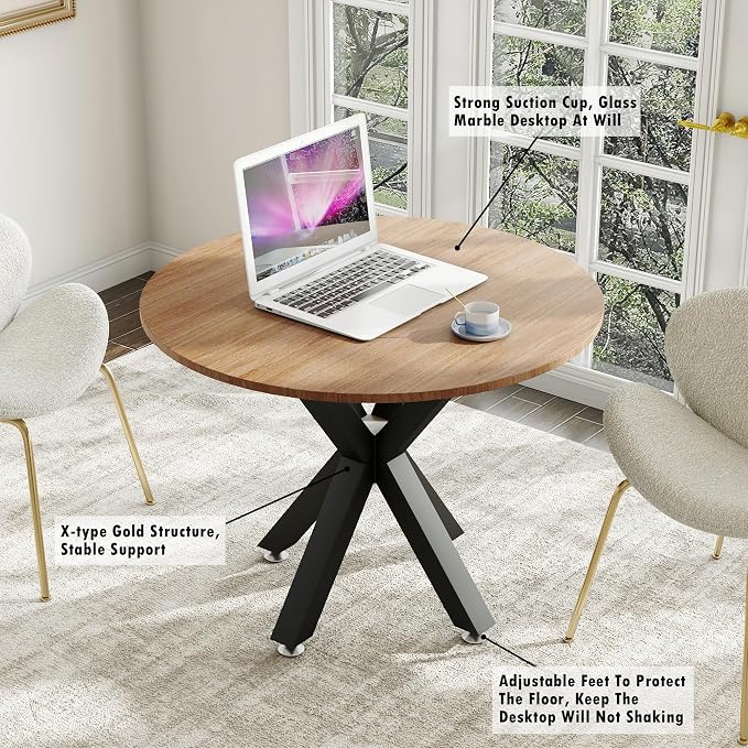 FUSHIAIPTC Metal Table Legs 28 Inch, Artistic Heavy Duty Dining Table Base with Suction Cups & Pre-Drilled Holes, Fits Glass Marble Wood Tops, DIY Desk Coffee Table Legs, 1000LBS Capacity, Black
