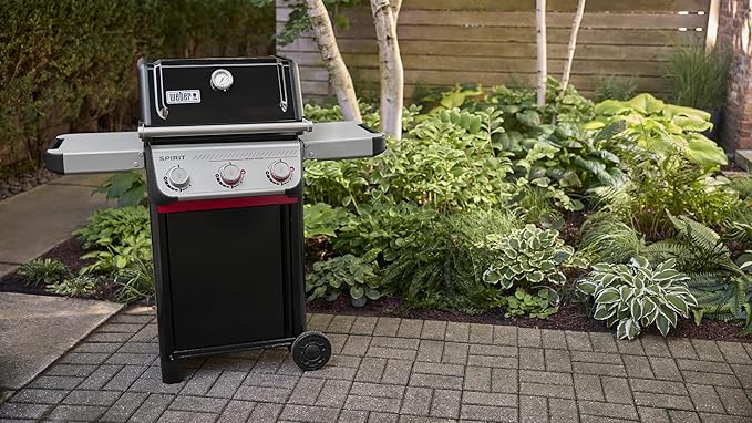 Weber Spirit E-325 Liquid Propane Gas Grill for Outdoor Cooking and BBQ, 3 Boost Burners, Black
