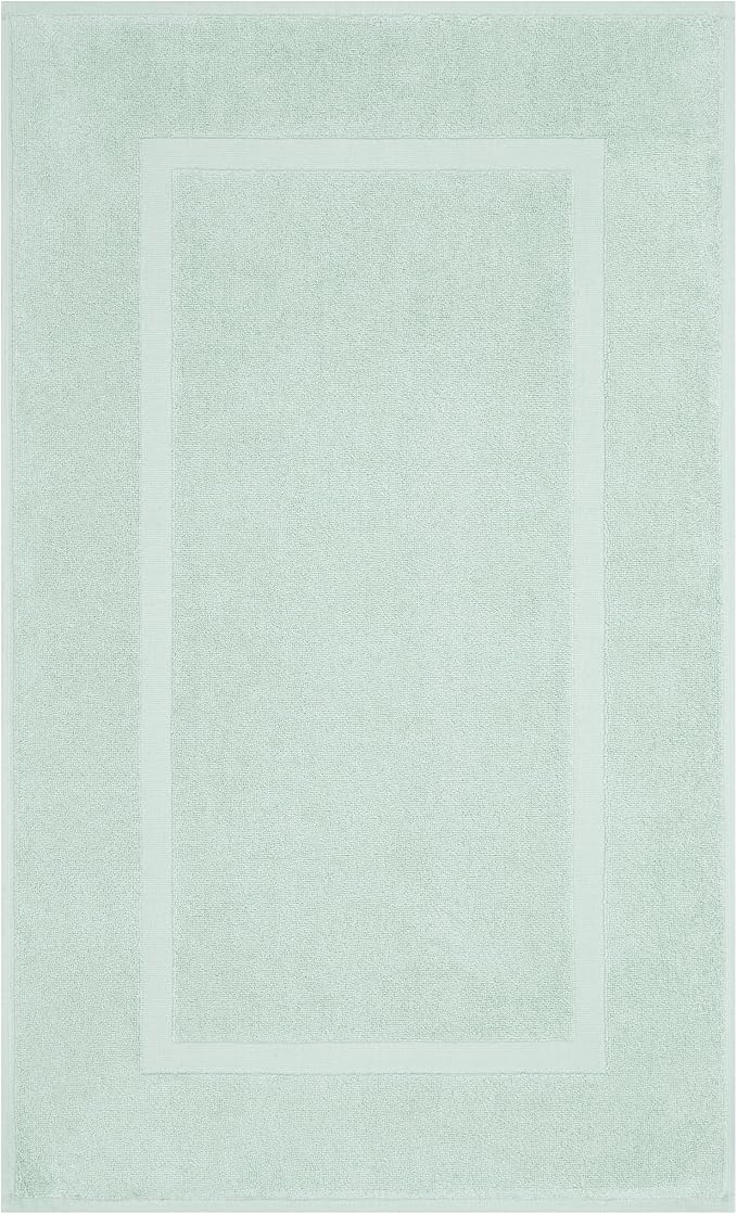 Cotton Paradise 100% Cotton Turkish Bathmat Set, Soft Absorbent Quick Dry, 2 Piece 20x34 Bathmat Floor Set, Mint Green