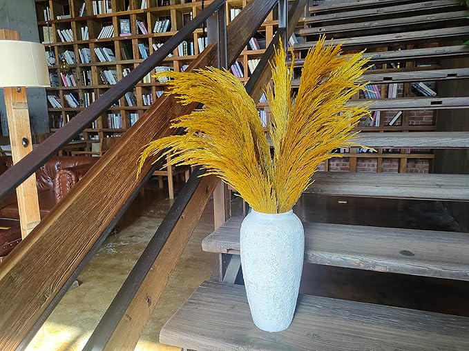 Pampas Grass Decor Tall,Long Pampas, Large Pompas Floral, Elegant Feather Flowers for Wedding Decorations, Living Room Decor (Natural Gold, 8pcs 31.5"(80cm))