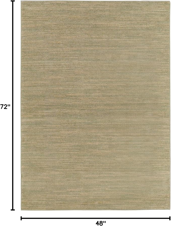 Nourison Home Nourison Essentials Green Gold 4' x 6' Area Rug - Easy Clean, Non Shedding, Bed Room, Living Room, Dining Room, Kitchen (4' x 6')