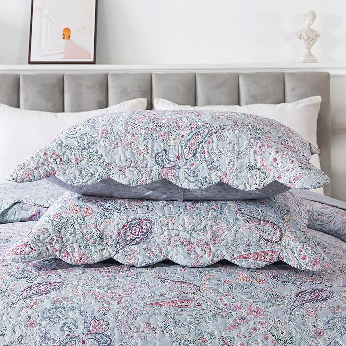 HoneiLife Quilt Sets Queen Size - Microfiber Bedspreads 3-Piece,Queen Quilt Bedding Sets All Season Quilts,Lightweight Coverlets for Queen Beds