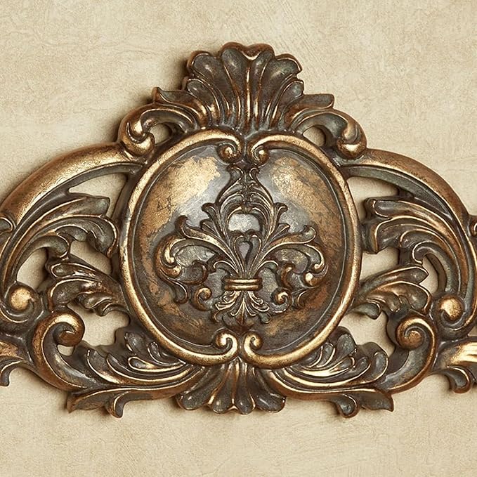 Touch of Class Kingsley Fleur Victorian Style Wall Topper Aged Gold | Vintage Decor for Above Bedroom Door