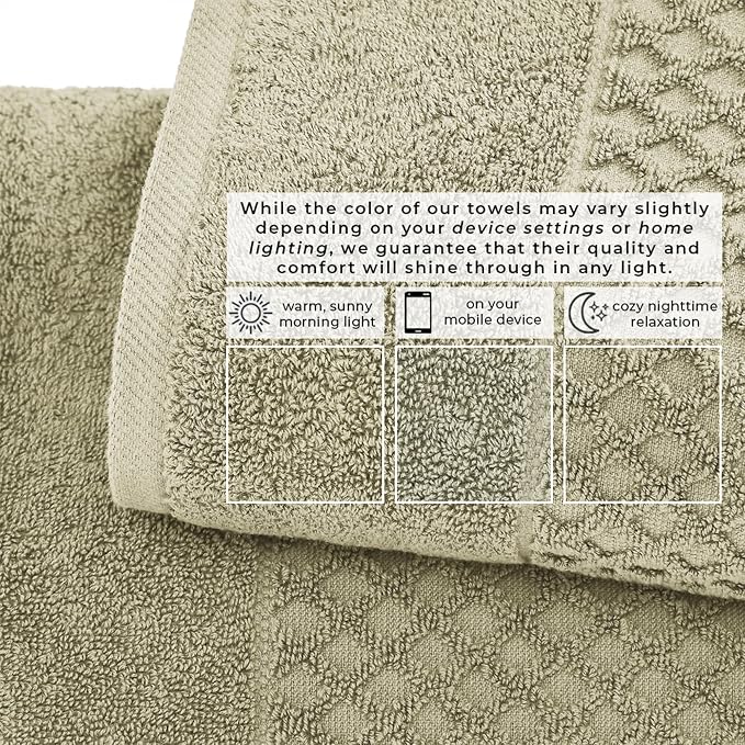 Great Bay Home Oversized Bath Sheets - 100% Cotton 2 Pack 68x35 Extra Large Towel - Absorbent, Durable, Quick-Dry Towels for Bathroom (Desert Sage Green)
