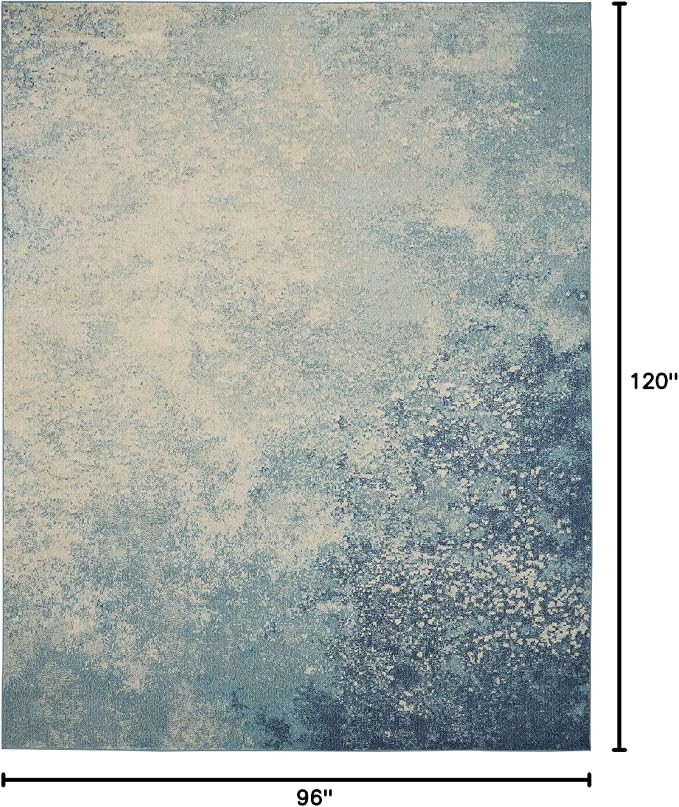 Nourison Home Passion Navy/Light Blue 8' x 10' Area-Rug, Modern, Abstract, Easy-Cleaning, Non Shedding, Bed Room, Living Room, Dining Room, Kitchen (8x10)