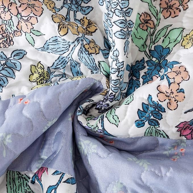 HoneiLife Oversized King Bedspreads - California King Quilt Sets 120"x120",3-Piece Floral Bedspreads, Lightweight Coverlets, Wildflower Quilts, King Quilt Bedding Sets for All Season Use