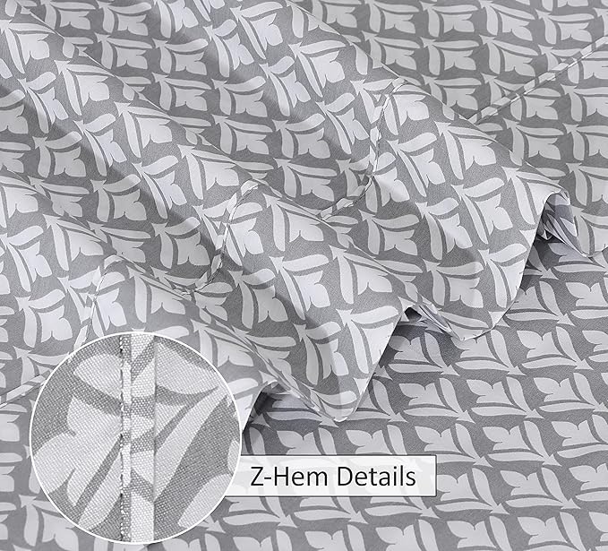 RUVANTI 100% Cotton Full Size Bed Sheets, 4 Pieces, Soft & Breathable Percale Weave Bedding, Deep Pocket 16", Hotel Standard, Crisp Cool Feel, Durable, Perfect Sheet Set Floral, Idiomatic Expression