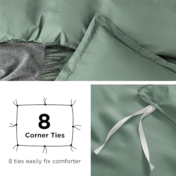 Bedsure Duvet Cover King Size - Only Includes 1 Duvet Cover (104"x90"), Hotel Luxury Soft Double Brushed All Season Bedding for Kids & Adults, Zipper Closure, NO Comforter, Sage Green