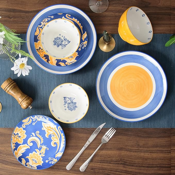 Plates and Bowls Sets Ceramic Dinnerware Sets Plate Set Porcelain Dishes Set for 4 Dinner Plates