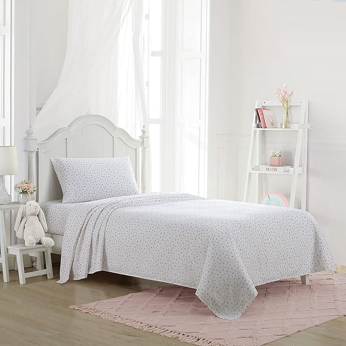 Laura Ashley Kids - Queen Sheet Set, Soft & Wrinkle-Resistant Toddler Bedding Set, Fun & Whimsical Bedroom Decor, Ideal Girl Room Essentials, Bed Sheets with Matching Pillowcases (Mae Pink)