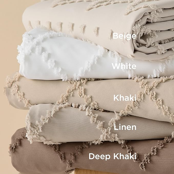 Bedsure Boho Cal King Duvet Cover - White Breathable & Soft Boho Bedding, Machine Washable Comforter Cover for All Seasons, Includes 1 Duvet Cover 104"x98" with 2 Pillow Shams & Zipper Closure
