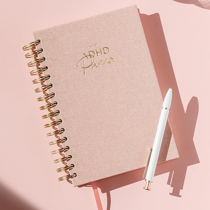 The ADHD Planner - Undated Daily Weekly Schedule Organizer Journal for Disorganized People - Habit Tracker Record Emotions & Mood - Academic Goals - Structure & Focus for Adults Brains (Spiral)