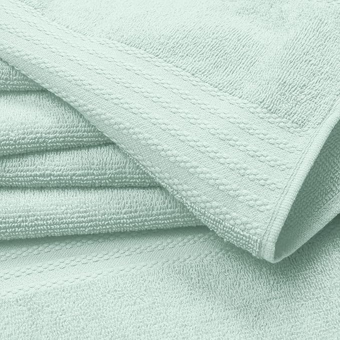 GLAMBURG Ultra Soft 6-Piece Hand Towel Set 16x28-100% Ringspun Cotton - Durable & Highly Absorbent Hand Towels - Ideal for use in Bathroom, Kitchen, Gym, Spa & General Cleaning - Sea Green