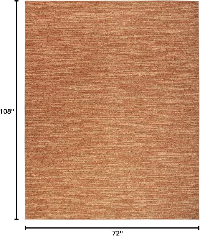 Nourison Home Nourison Essentials Rust 6' x 9' Area Rug - Easy Clean, Non Shedding, Bed Room, Living Room, Dining Room, Kitchen (6' x 9')