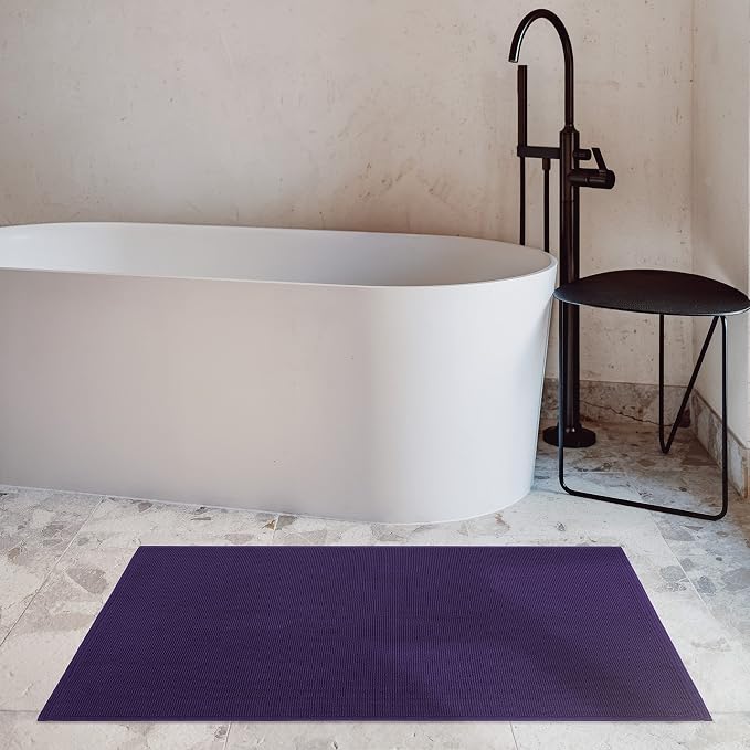 Cotton Paradise 100% Cotton Turkish Bathmat Rug, Soft Absorbent Quick Dry Non Slip, 17x24 Bathmat Rug, Violet Purple