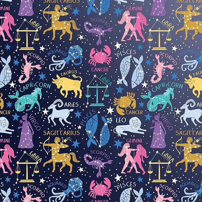 Jillson Roberts Bulk Gift Wrap, Everyday Gift Wrapping Supplies, Astrology, Full Ream 833 feet x 30 inches