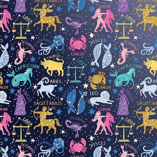 Jillson Roberts Bulk Gift Wrap, Everyday Gift Wrapping Supplies, Astrology, Full Ream 833 feet x 30 inches