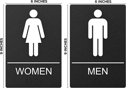 Restroom Sign for Business by [Brand Name] - ADA Compliant with Braille - 9” x 6” - Ideal for Office & Public Spaces