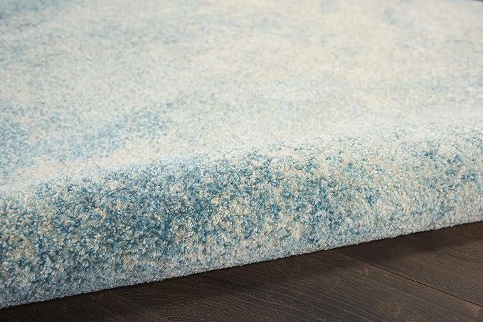 Nourison Home Passion Navy/Light Blue 8' x Round Area-Rug, Modern, Abstract, Easy-Cleaning, Non Shedding, Bed Room, Living Room, Dining Room, Kitchen, (8' Round)
