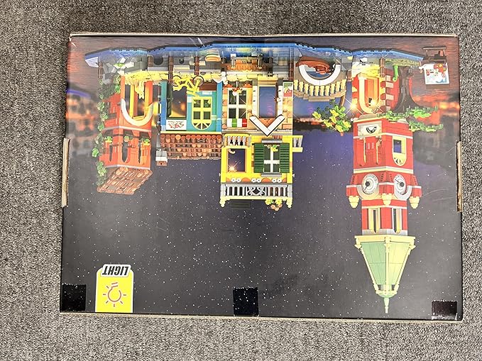 Venice Main Street Building Set for Adults, 2155 PCS City House Building Block Kit with Light Flower Shop Pizzeria, Christmas Home Decor Architecture Model Gift for Women Men Teen Girl 10+