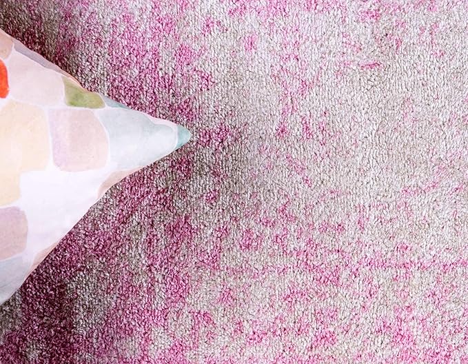 Unique Loom Bromley Collection Area Rug - Wells (3' 1" Round, Pink/ Ivory)