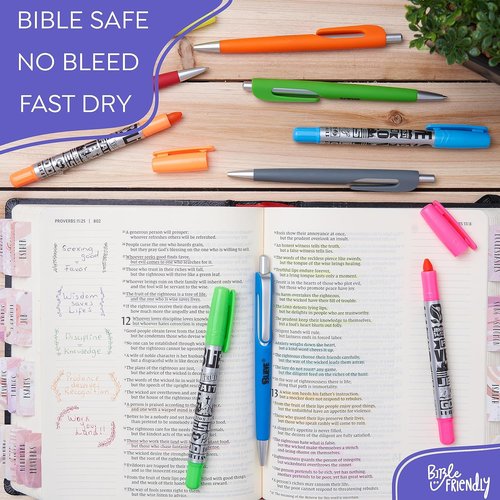BLIEVE Highlighters & Gel Pens - No Bleed, Fast Drying, Easy Grip for Bible Journaling | Colorful Set