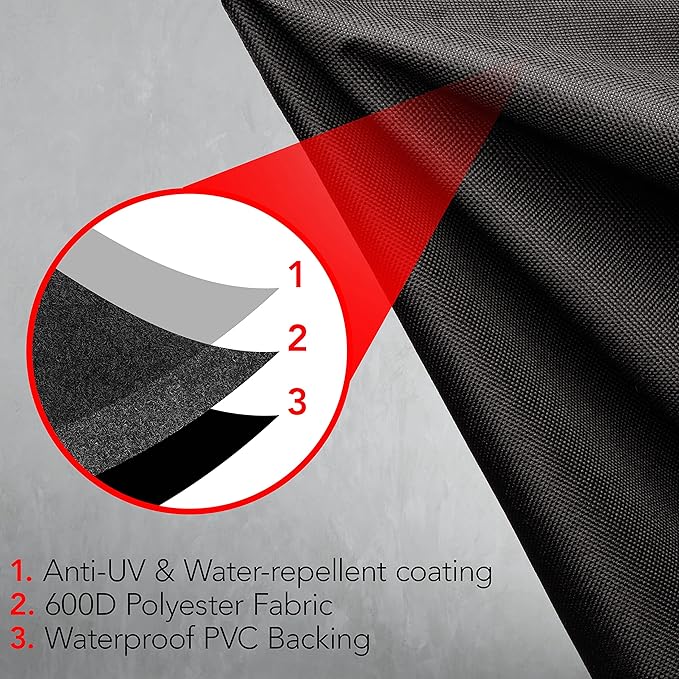 GrillTough Heavy Duty Smoker Cover for Outdoor Grill – Fits Popular Smoker Brands & Pro 575 Series Grills – Waterproof, Weather Resistant, UV & Fade Resistant with Adjustable Straps – Black
