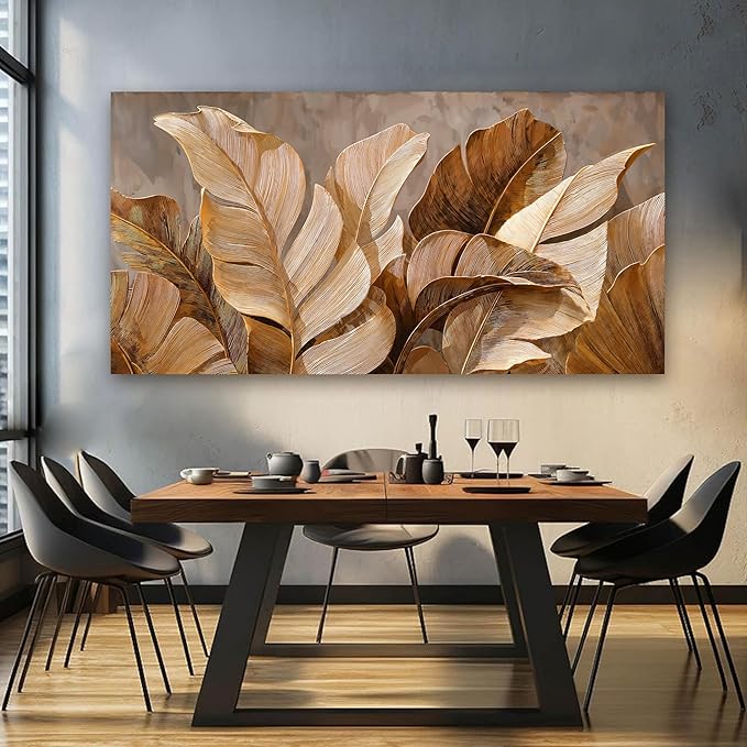 Canvas Wall Art Decor Wall Art Pictures for Living Room Botanical Oversized Wall Art paintings Artwork for Wall Decor Brown Modern Wall Art Decor Artwork for walls Bedroom Office Wall Decor 29" X 58"