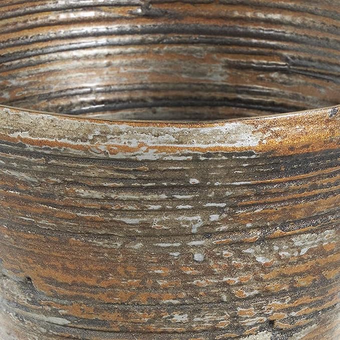 Deco 79 Bamboo Wood Decorative Vase Antique Inspired Pot Centerpiece Vase, Vase for Home Decoration 8" x 8" x 18", Brown