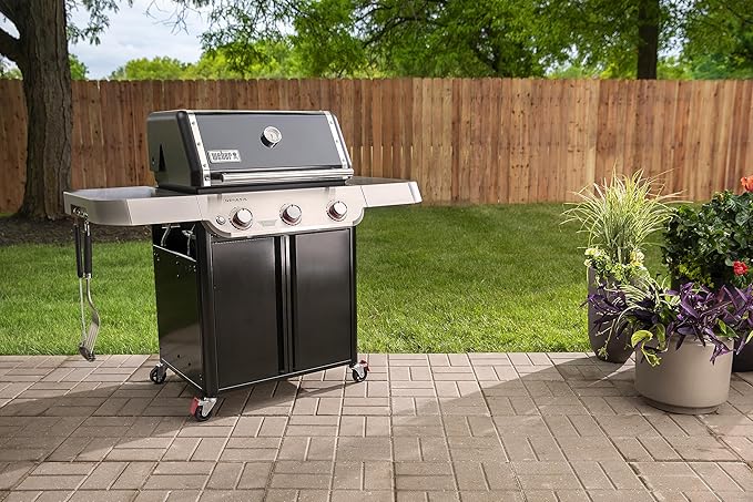 Weber Genesis E-315 Liquid Propane Gas Grill for Outdoor Cooking, 3 Burners, Black