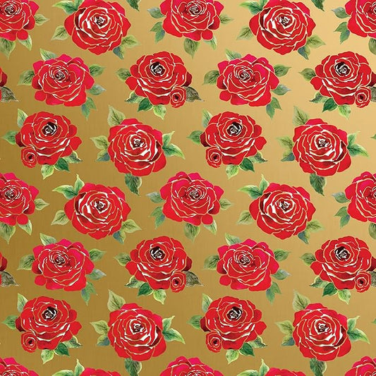 Jillson Roberts Gift Wrap, Red Roses (8 Rolls 5 feet x 30 inches)