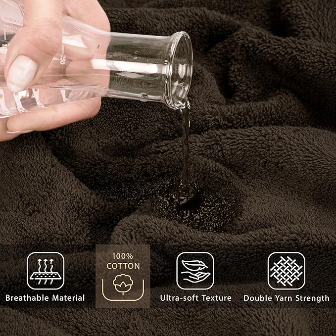 Cotton Paradise 100% Cotton Turkish Towel, Soft Absorbent Quick Dry, 40x80 Oversized Bath Sheet Towel, Chocolate Brown