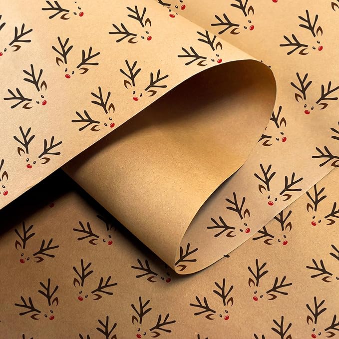 Brown Paper Roll 17.5 inch x 50 feet - Elk Kraft Paper Roll for Gift Wrapping Flower Boquet Craft Supplies - Brown Wrapping Paper for Moving Packing Paper
