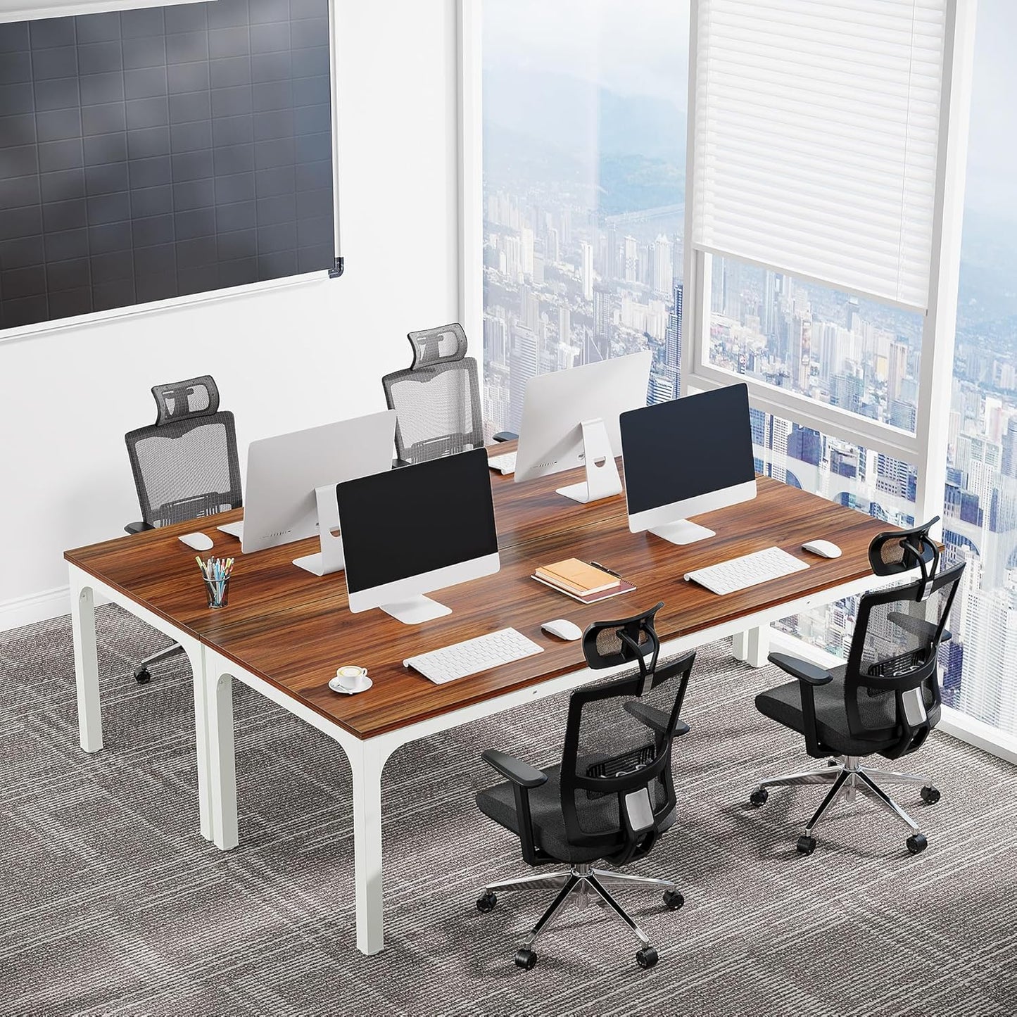 Tribesigns 6.5 FT Conference Table - Modern Large Office Meeting Table | 78.74" W x 27.56" D, Walnut