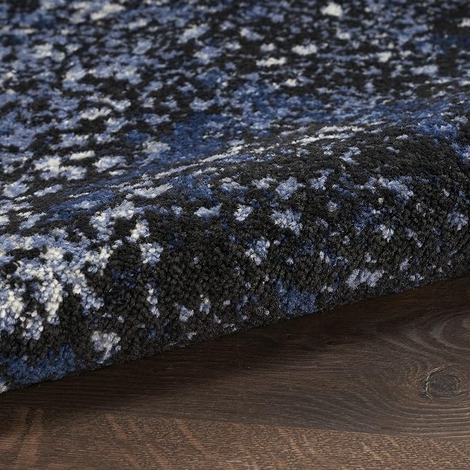 Nourison Home Passion Light Blue Black 3'9" x 5'9" Area Rug - Easy Clean, Non Shedding, Bed Room, Living Room, Dining Room, Kitchen (4' x 6')