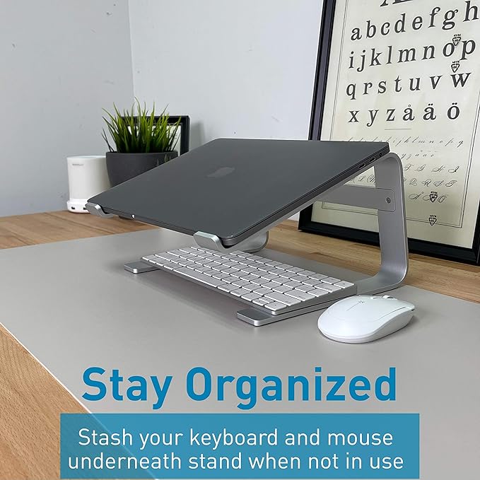 Macally Wireless Bluetooth Keyboard, Wireless Bluetooth Mouse, and a Sleek Laptop Stand, The